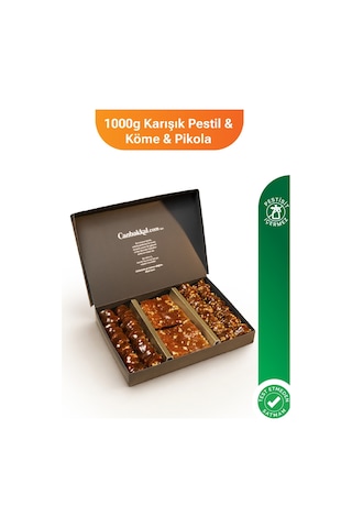 Canbakkal Gümüşhane Karışık Pestil ve Köme Paketi Sade Yaprak Pestil Cevizli Köme ve Pikolalı Köme 1 KG
