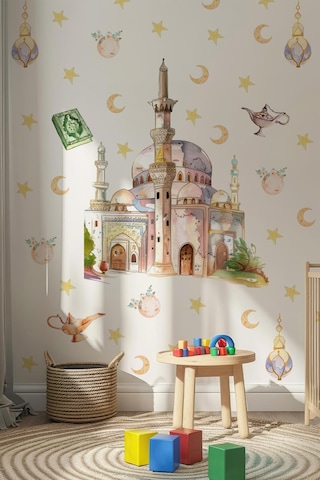Ramazan-ı Şerif Sticker Seti Cami Ve Ramazan Figürleri Sticker, Çocuklar İçin Ramazan Seti Dijital Baskı