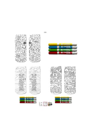 Ogobongo Boyanabilir Baskılı Çoçuk Çorap 5-8 Yaş