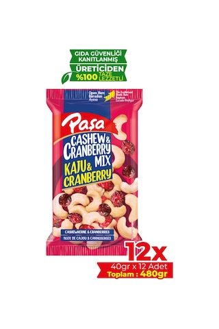 Paşa Kuruyemiş Çiğ Kaju & Turna Yemişi 12 x 40 G