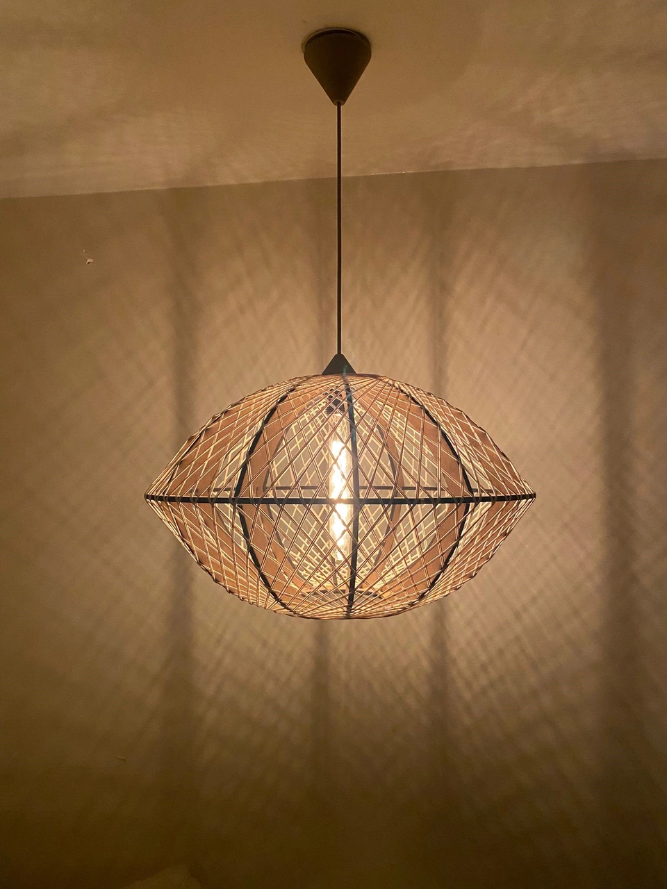 Doğal El Yapımı Bohem-rustik-modern-jüt-hasır-sarkıt Avize Renkli