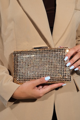 Gomeda Bakır Kare Taşlı Kadın Abiye Çanta Bakır