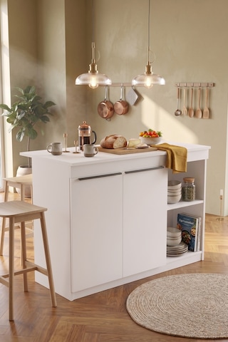 Orren Ada Mutfak Yemek Masası 2 Kapaklı 120cm Beyaz Or2-w