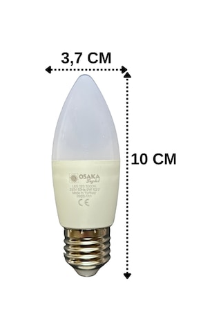 2 Adet Osaka 9w 70w Sarı Işık 3000k E27 Duylu Kalın Duy Led Mum Ampul