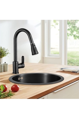 Boheme Fleko Siyah Spiralli Eviye Bataryası Siyah