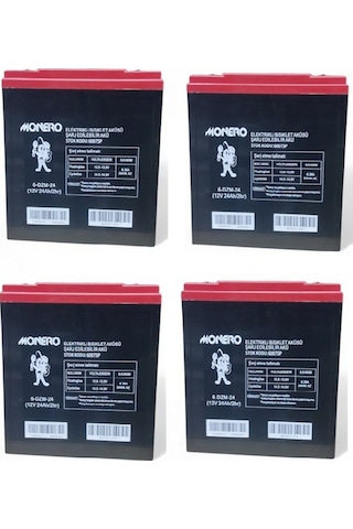 Monero 12v-24 Amper Dik E-bıke Akü 4'lü Paket 20 Amper İle Aynı Ebatlarda Ebatlar: 180 X 78 X 170mm