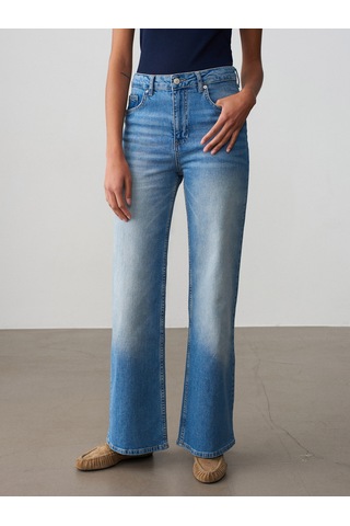 Dilvin 72301 Likralı Wide Leg Jean-mavi