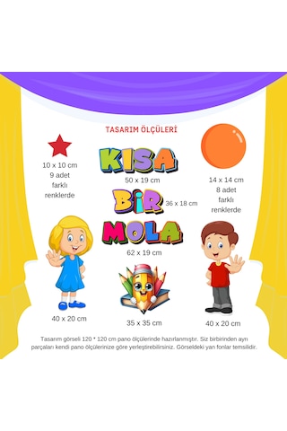 Karne Günü Okul Pano Süsü Kısa Bir Mola Yazılı Renkli 7