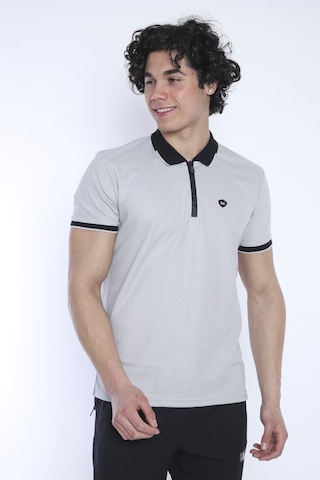 Escetic Erkek Spor Bej Polo Yaka Slim Fit T-Shirt-3342