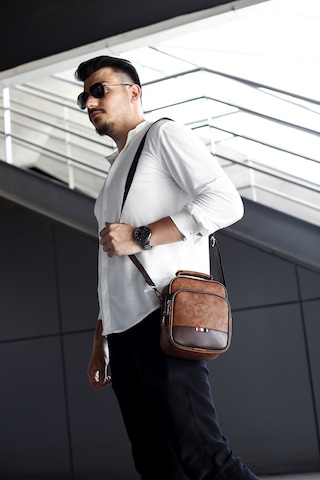 Adelina Crazy Günlük Seyahat Deri El ve Omuz Çantası - Kahverengi