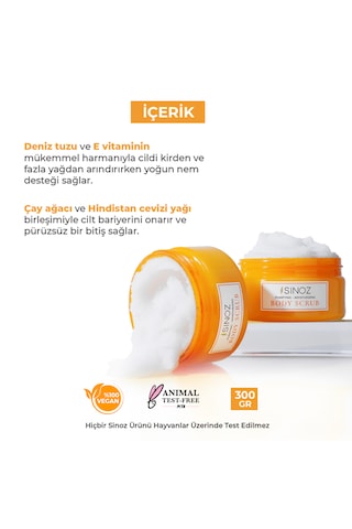 Sinoz Body Scrub Besleyici Arındırıcı Nemlendirici Vücut Peelingi 300 G