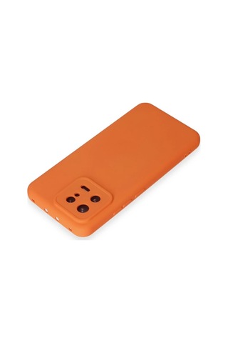 Xiaomi Mi 13 Kılıf Nano İçi Kadife Silikon - Turuncu Düz Renkli