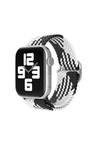 Newface Apple Watch Uyumlu42mm Star Kordon - Siyah-beyaz