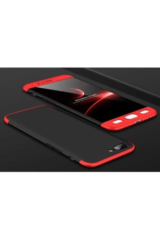 One Plus 5 Kılıf Zore Ays Kapak Siyah-Kırmızı