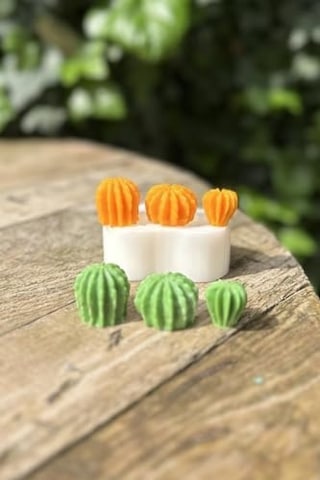 Ball Mini Üçlü Sukulent Mum Kalıbı Silikon 50 x 22