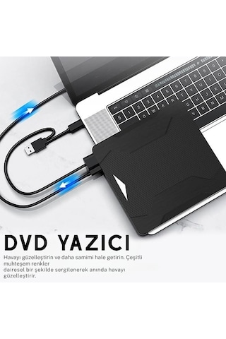 Techtic Harici Dvd Sürücüsü Usb 3.0 Type-c Sessiz Cd Dvd Okuma