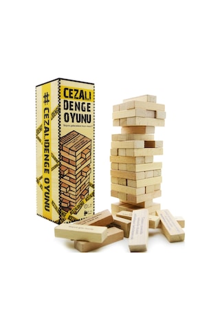 Cezalı Denge Oyunu Jenga Tarzı Ahşap Kutulu
