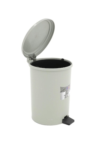 A Form Plastik Pedallı Basmalı 12 Litre Çöp Kovası Kutusu - 28x34 Cm. - Gri