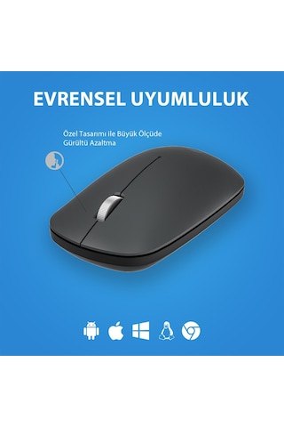 Lecoo Ws214 Kablosuz 1200dpı 3 Tuşlu Optik Mouse Gri Ws214