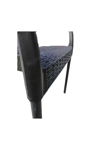Metal Bacaklı Bambu Rattan Kollu Sandalye Koltuk KAHVE Kahverengi