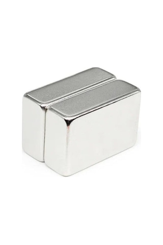 Dünya Magnet 2 Adet 30x20x10 Mm Köşeli Neodyum Mıknatıs, Süper Güçlü Magnet, N35 Kalite