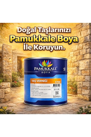 Pamukkale Doğal Taş Verniği Solvent Bazlı Şeffaf 5 Lt