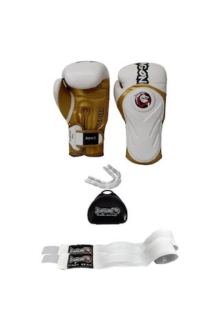 Tepito Boks Kıck Muay Thai Eldiveni Boxing Gloves Gifttoom Beyaz Altın 14 Oz Açık Pembe