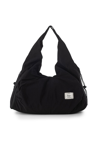 İcone Bag Icone Pliseli Fermuarlı Yoga Çantası, Fitness Çantası, Gym Heybe Görünümlü Pliseli Spor Çantası Siyah