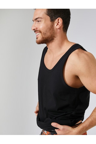 Koton Pamuklu Basic Atlet Siyah 3wlm20002mk 3WLM20002MK999