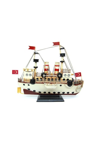 Dekoratif Retro Metal Buharlı Gemi Vintage 34cm No.1