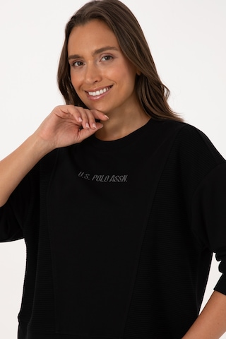 U.S. Polo Assn. Kadın Siyah Bisiklet Yaka Sweatshirt 50307792-VR046
