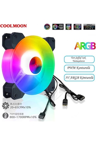Coolmoon Yuhuan12cm Argb Kasa Fanı - 120mm Pc Fan - 5v 3pin Pwm Bağlantı
