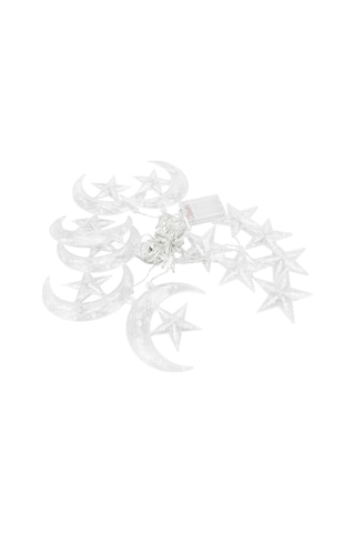 Lemestar Ramazan Bayramı Işık Zinciri, 126 Led Yıldız Ay Dekorasyon Işığı, Pilli Besleme, Ev Odası Zımba Dekoru Piller Dahil Değil Diğer