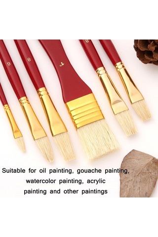 Willowhaven Zhu Ting 10 Adet/takım Ahşap Saplı Kıl Yağlıboya Guaj Kırmızı Seti Resim Seti