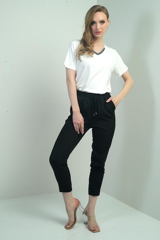By Saygı Kadın Beli Lastikli Yandan Cepli Havuç Paça Pantolon-40798 Siyah