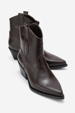 Luvishoes Luvi Shoes Elıa Kahverengi Cilt Hakiki Deri Kadın Western Bot Kahverengi