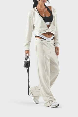 Calvin Klein Logolu Bel Detaylı Geniş Paça Pantolon Lv047g253gp4p Bayan Pantolon Lv047g253g P4p Bej