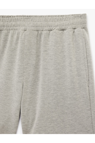 Koton Modal Karışımlı Cepli Beli Lastikli Spor Şort Gri Melanj 6sam40092nk