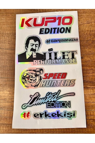 Araç Arka Cam Yazısı Hologramlı Yan Kapı, Yan Cam Stickerı Kup10 Edıtıon