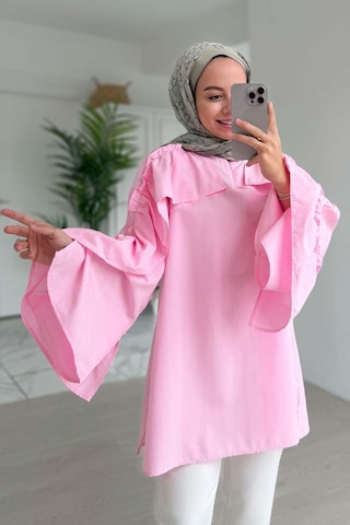 Kahijab Fırfır Detay Gömlek - Pembe Pembe