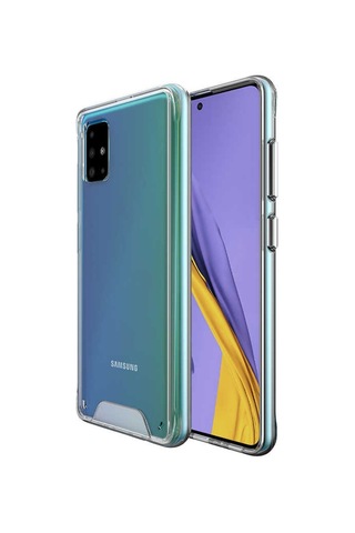 Galaxy A71 Kenarlari Silikon Yüzeyi Sert Seffaf Gard Kilif 566410455