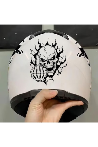 İskelet Kurukafa Sticker - İskeletor Kurukafa Kuru Kafa Sticker - Araba Oto Motosiklet Karavan Cam Laptop Sticker - 00352 40x33 Cm