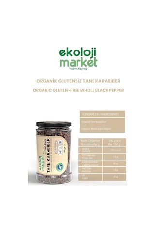 Ekoloji Market Organik Glutensiz Tane Karabiber 80 G