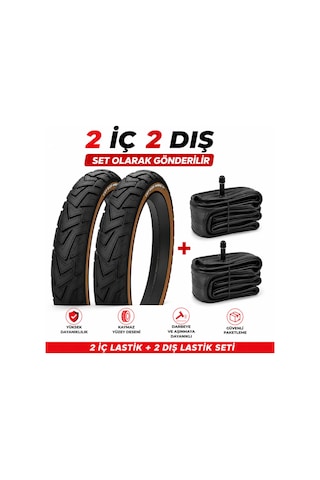 3MM ZIRH Cst Ride Ambro Fat 20x4.0 2 İç 2 Dış Lastik Seti Amber Yanak Fat Bike Lastik 20x4.0