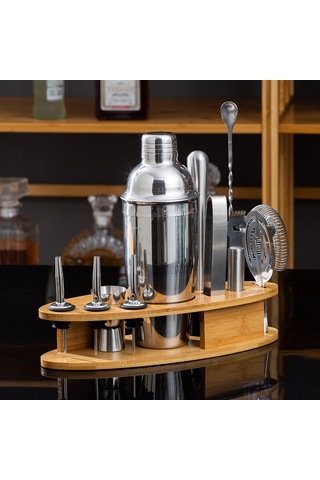 11 Parçalı Paslanmaz Çelik Kokteyl Şeker Seti - Profesyonel Bar Malzemeleri 750 Ml