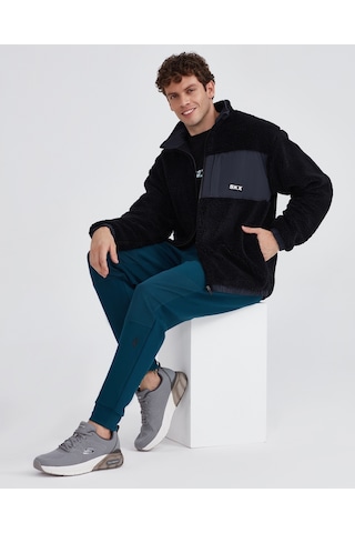 Skechers M Outdoor Fleece Full Zip Sherpa Erkek Siyah Ceket S232294-001 Siyah