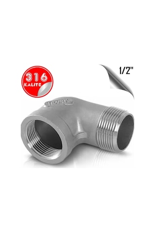 Paslanmaz Çelik 316 Kalite 1/2" Kuyruklu Dirsek