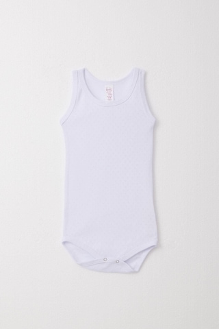 Breeze Kız Bebek Çıtçıtlı Atlet Zıbın Body Jakarlı 9 Ay-3 Yaş, Beyaz Beyaz