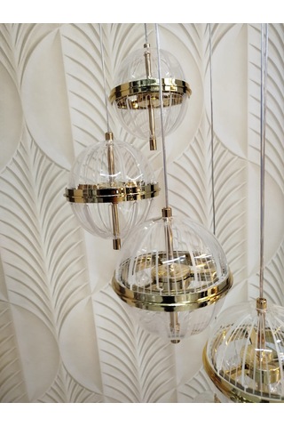 Modern Led Sarkıt Avize 6 Lı Sarı