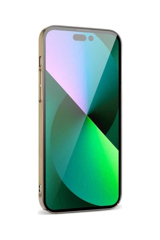 Apple iPhone Uyumlu 14 Pro Pak Pixel Kılıf gold